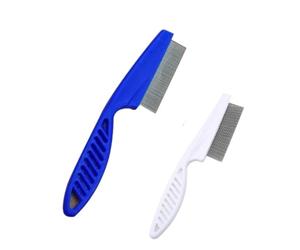 LIXSAZSE Cepillo para perros, peine para pulgas, removedor de pelo, mango largo de acero inoxidable, mano obra fina, tamaño compacto, ahorro espacio exquisito