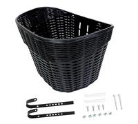 LIXSAZSE Cesta de bicicleta universal, portaequipajes delantero extraíble, gran capacidad, fácil de limpiar, cesta delantera plástico para bicicleta ciclismo grande, negro