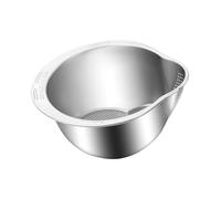 LIXSAZSE Cesta de drenaje a prueba de óxido, herramienta cocina multifuncional, lavabo drenaje cuerpo inclinado es fácil limpiar. Orificio fino 2 mm, Color acero inoxidable.