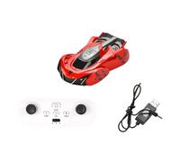 LIXSAZSE Coche acrobático con Control Remoto para niños, excelente Resistencia a colisiones, Coche de Escalada de Pared con Control Remoto ABS, Izquierdo, Hecho de ABS, Rojo