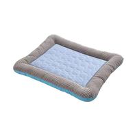 LIXSAZSE Colchoneta Transpirable refrescante para Perros, Almohadilla Ligera de algodón, Ropa de Cama Multiusos Lavable, Suministros para Mascotas para el hogar, para Dormir en Verano, Azul, Metro