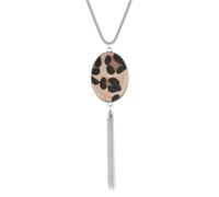 LIXSAZSE Collar de mujer Exquisita joyería elegante para mujer Colgantes de moda Collares niña con patrón leopardo para adorno, plata clara