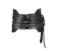 LIXSAZSE Conjunto de armadura y cinturón de caballero - Estilo medieval auténtico para adultos Trajes de disfraces para adultos dotados Pirata ancho largo y ancho, negro