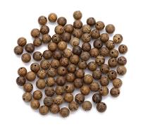 LIXSAZSE Cuentas de Para madera natural, accesorios de joyería de superficie lisa a rayas, cuentas sueltas ligeras sin rebabas con agujero para pulseras, Paquete 12mm agujero 1.5mm, 50 piezas