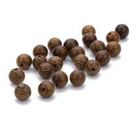 LIXSAZSE Cuentas de Para madera natural, accesorios de joyería de superficie lisa a rayas, cuentas sueltas ligeras sin rebabas con agujero para pulseras, Paquete 6mm agujero 1.5mm, 100 piezas