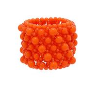 LIXSAZSE Cuentas femeninas Charm Stretch Crafts Pulseras hechas a mano Cadena de mano multicolor Regalo de fiesta boda Decoración, Naranja amarillo