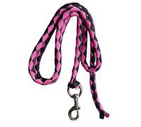 LIXSAZSE Cuerda de Plomo para Caballos de Resistencia con mosquetón fiable, Ideal para Jinetes y dueños de Mascotas. Se Fija al Cabestro o al arnés, Rosa y Negro, 4 Metros