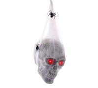 LIXSAZSE Decoración de ojos de araña brillantes, accesorios de casa encantada que crean una atmósfera espeluznante. Decoración ABS Cráneo esqueleto de Halloween