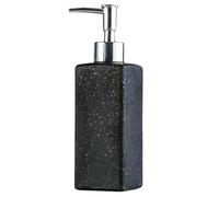 LIXSAZSE Dispensador de jabón líquido de cerámica 350 ml con bomba loción y diseño elegante mármol, fácil rellenar, organizador baño, accesorios baño, Estampado puntos negro, 5.7 x 5.7 x 19.6 cm