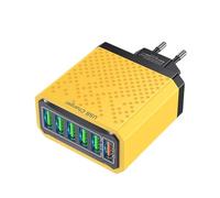 LIXSAZSE El Adaptador de conectividad USB-C para múltiples Dispositivos para un Cargador de Carga rápida es una solución Conveniente para Mantener Todos los Dispositivos, Amarillo