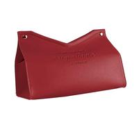 LIXSAZSE Elegante organizador de servilletas de escritorio, estilo nórdico, con botones metal en bronce, fácil extracción, moderna caja pañuelos triangular, gran capacidad almacenamiento, Rojo