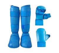 LIXSAZSE Equipo de Karate, Guantes de Boxeo, espinilleras, Muay Thai, Kickboxing y Entrenamiento competitivo, Entrenamiento MMA para Principiantes, Protector Boxeo, Azul, l