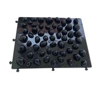 LIXSAZSE Esterilla de masaje de pies y yoga que se puede conectar para crear una zona de masaje más amplia y relajante. Cojín de acupresión de guijarros, Negro, 37 x 29.5 x 3.2 cm