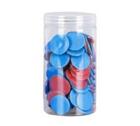 LIXSAZSE Fichas de Bingo, fichas de Aprendizaje, Discos Bingo, Herramienta educativa para Practicar matemáticas, Caja Almacenamiento, Colores, clasificación educativa, Rojo Azul, 25mm