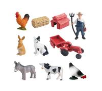 LIXSAZSE Figuras de animales de granja, adornos para tartas granja, regalos para mentes jóvenes creativas, paisaje escolar, proyecto científico, vehículo granjero, camión juguete con