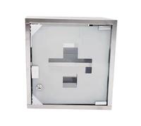 LIXSAZSE Gabinete médico de primeros auxilios duradero, organizador de pared capas acero inoxidable, compartimento seguro, política gabinete médico primeros auxilios 2 capas acero