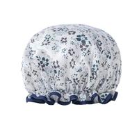 LIXSAZSE Gorro de dormir para mujer, gorros elásticos para el pelo para la ducha, a prueba de aceite, a prueba de polvo, multicolor, accesorios para la cabeza de la niña, Flor pequeña azul marino