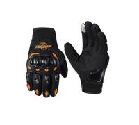 LIXSAZSE Guantes de Motocicleta con Pantalla táctil, Correa Ajustable de Cuero Larga duración para un Mejor Ajuste, el Dedo índice Puede Tocar el teléfono y la Bicicleta, Naranja