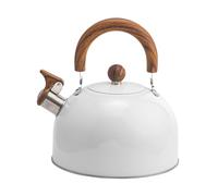 LIXSAZSE Hervidor de agua para estufa de 3 l con silbato y mango anti-calor, mango Para madera, portátil, para cocinar al aire libre, agarre cómodo, tetera silbadora acero