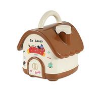 LIXSAZSE Hucha para niños con Llave, Juguete de Dibujos Animados para Ahorrar Dinero, Hucha de ABS para Ahorrar Dibujos Animados, Bonita, Juguete para niños, café