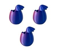 LIXSAZSE Huevos Sorpresa Impresos en 3D Que Pueden Contener Joyas, Regalos Impresos en 3D y Decoraciones para Mascotas para el Escritorio de Oficina, 3 Piezas, Violeta y Azul, 5.2 x 5.2 x 6.8 cm