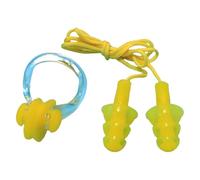 LIXSAZSE Juego de 2 piezas de tapones para los oídos, pinzas para la nariz, natación, surf, buceo, esnórquel, impermeable, silicona, Kit tapones suaves para los oídos, deporte submarino, Amarillo