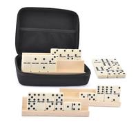 LIXSAZSE Juego de clásico con dominó Doble Seis, 28 fichas, Divertido Juego portátil con Cremallera para Noches de Juegos en Interiores y Exteriores, Juegos Familiares, Recuerdos Fiesta, fichas