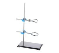 LIXSAZSE Juego de Soporte de Laboratorio química, Soporte Hierro con Base Hierro, Herramienta para Fines educativos, Mejora del Aprendizaje en entornos científicos, Suministros Oficina, Plata, 30cm
