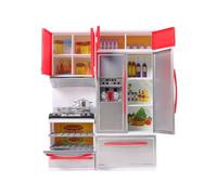 LIXSAZSE Kit de Juguete de Cocina simulación para niños Adorable Modelo Educativo Preescolar Alimentado por batería en Miniatura Regalo Navidad , Rojo