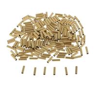 LIXSAZSE Manguitos de engarce de tamaño Mixto Conector de Pesca de Barril único de Resistencia Tubo de Cobre Opciones de Rendimiento Duradero Manguitos de engarce de Barril, Dorado, Diámetro 2.5 mm