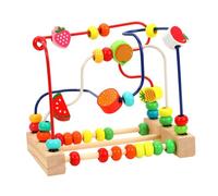 LIXSAZSE Mini Laberinto de Cuentas de para Madera, montaña Rusa, Juguete Rompecabezas, Actividad para niños, Juguetes con Rodillos Cuentas, Idea Regalo, Posavasos Coloridos, Anillos Rompecabezas,