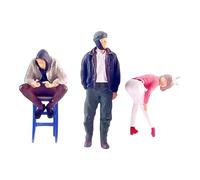 LIXSAZSE Modelo de diorama con figuras de personas diminutas, decoración artística para el hogar, colección realista para proyectos creativos y diversión educativa, diseño tren resina, construcción