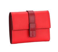 LIXSAZSE Monedero de Cuero para Mujer, Monedero Rectangular de Repuesto con Tres Pliegues y Cierre con Cremallera, Elegante Tarjetero, Billetera con Compartimento para Efectivo, Notecase, Rojo