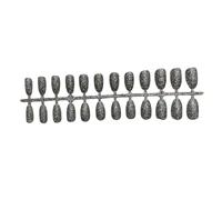LIXSAZSE Mujeres Brillo Uñas postizas Herramientas de manicura artificial Pulido Brillante Punta Accesorios populares Parche de cubierta completa , Plata