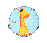 LIXSAZSE Pandereta de mano de filas, instrumento rítmico vibrante, ideal para niños, educación musical temprana y divertido instrumento percusión. Pandereta para niños, jirafa azul, 15cm