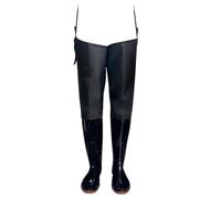 LIXSAZSE Pantalones de vadeo, vadeadores de Cintura para Pesca con Botas, Ajuste Ajustable, para jardinería y exposición Prolongada al Agua, Botas de Agua para Pesca, Negro, 37