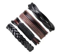 LIXSAZSE Paquete de 4 pulseras Brazalete de cuero Muñequera Joyería Boda Elegante Casual Ocio Usable regalo personalizada