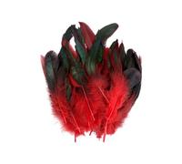 LIXSAZSE Paquete de 50 Piezas de Plumas Gallo Naturales, Varios proyectos artesanales, Plumas Coloridas Fibra, Naturales Gallo, Gran Rojo