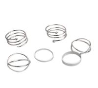 LIXSAZSE Paquete de 6 anillos para mujer, joyería Vintage, decoración de apertura aleación, anillos elegantes, regalos para cumpleaños, bodas, Plata