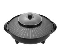 LIXSAZSE Parrilla eléctrica multifuncional diseñada para reuniones familiares. Deliciosas recetas de shabu shabu y barbacoa. Parrilla eléctrica 2 en 1 con control de temperatura, 34cm