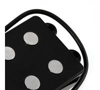 LIXSAZSE Pastilla de bajo estándar Black Bass con piezas polares de doble gran tamaño e imanes cerámica. Configuración para bajos activos. 2 orificios para tornillos en un lado y en el otro.