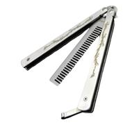 LIXSAZSE Peine de entrenamiento, herramientas de estilismo práctica belleza inoxidable, cepillo pelo plegable para mujeres, accesorio peluquería para tienda salón para principiantes