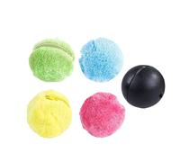 LIXSAZSE Pelota para Perro autoenrollable combinada con Fundas de Felpa, Pelota para Perro con Desplazamiento Interactivo, rodante Activa para Perros