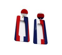 LIXSAZSE Pendientes de araña de acrílico, pendientes geométricos para el día la independencia americana, colgante joyería exagerada, para mujeres y niñas