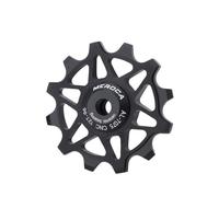 LIXSAZSE Poleas de cerámica para Bicicleta de Carretera, desviador Trasero de Bicicleta de montaña, Rodillo de Rueda de 14T Compatible con Profesional, Negro, 12T