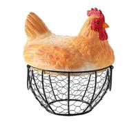 LIXSAZSE Porta Huevos rústico de Malla de Alambre Negro para colección Huevos Frescos, Almacenamiento Verduras, Encanto rústico, Suministros Cocina, Canasta Creativa para, Canasta Tejida