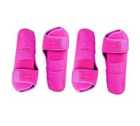 LIXSAZSE Protectores de piernas duraderos para Caballos, Juego de Protectores para equitación y competiciones ecuestres, Soportes Reutilizables para Entrenamiento de piernas, Rosa Rosa, L