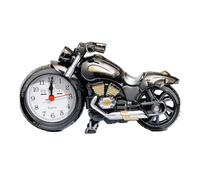 LIXSAZSE Reloj Despertador de Motocicleta con Alarma Fuerte Que se Despierta a Tiempo en Todo Momento. Plástico ABS Resistente y Duradero. Reloj Despertador, Doble Negro
