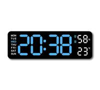 LIXSAZSE Reloj electrónico multifuncional con brillo ajustable y configuración de alarma de 3 niveles 6. Fecha del reloj despertador de horario de verano, Estilo 5