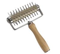 LIXSAZSE Rodillo para pizza con pinchos, herramienta de cocina para hornear, de Para madera y acero inoxidable, con agujeros para pinchos.